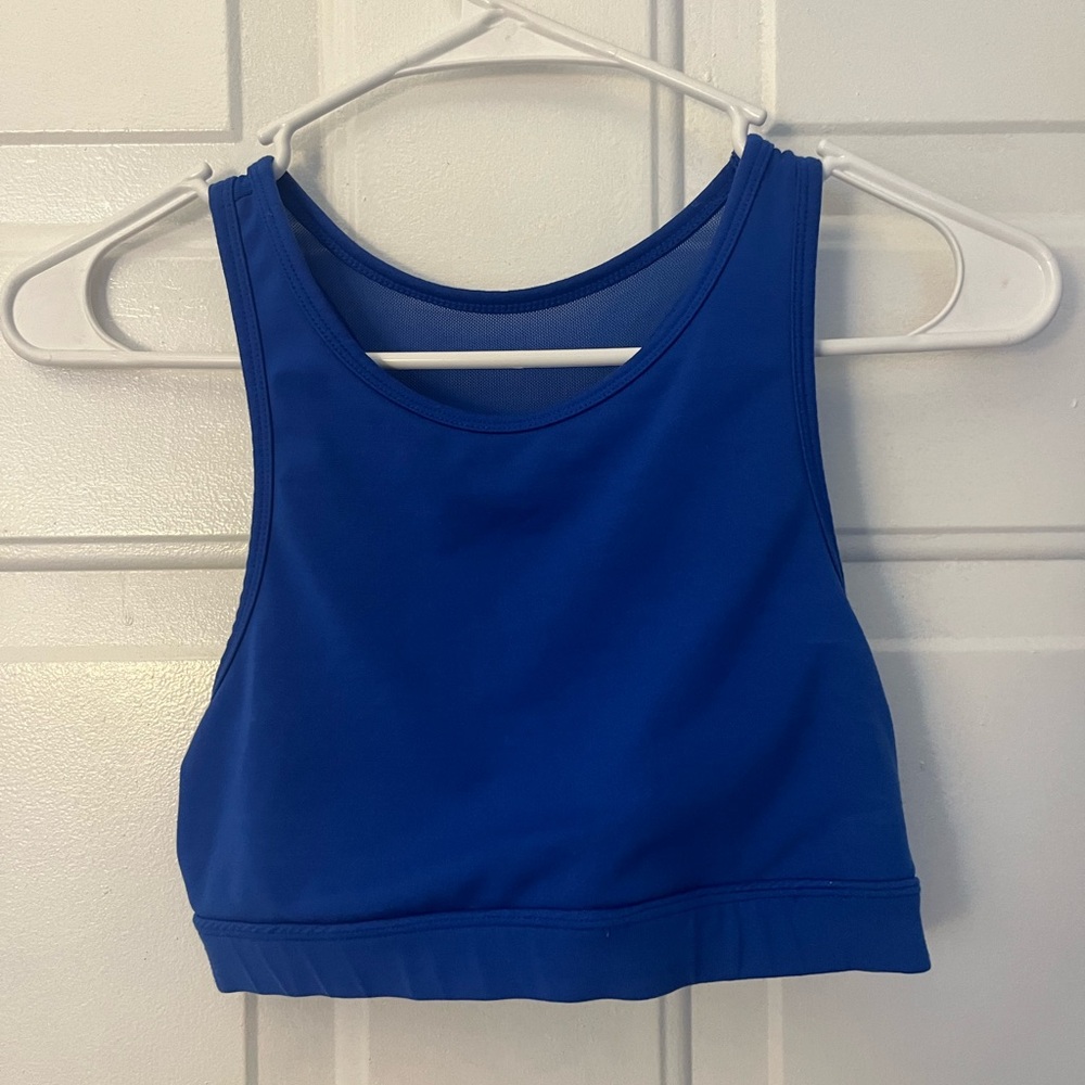 ALO royal blue mesh razor back sports bra size S